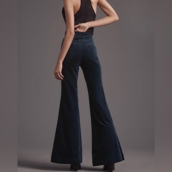 Anthropologie Pilcro Velvet Pull-On Mid-Rise Retro
Flare Jeans 30 Teal Blue - Picture 3 of 11